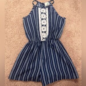Lily Bleu Blue and White Striped romper